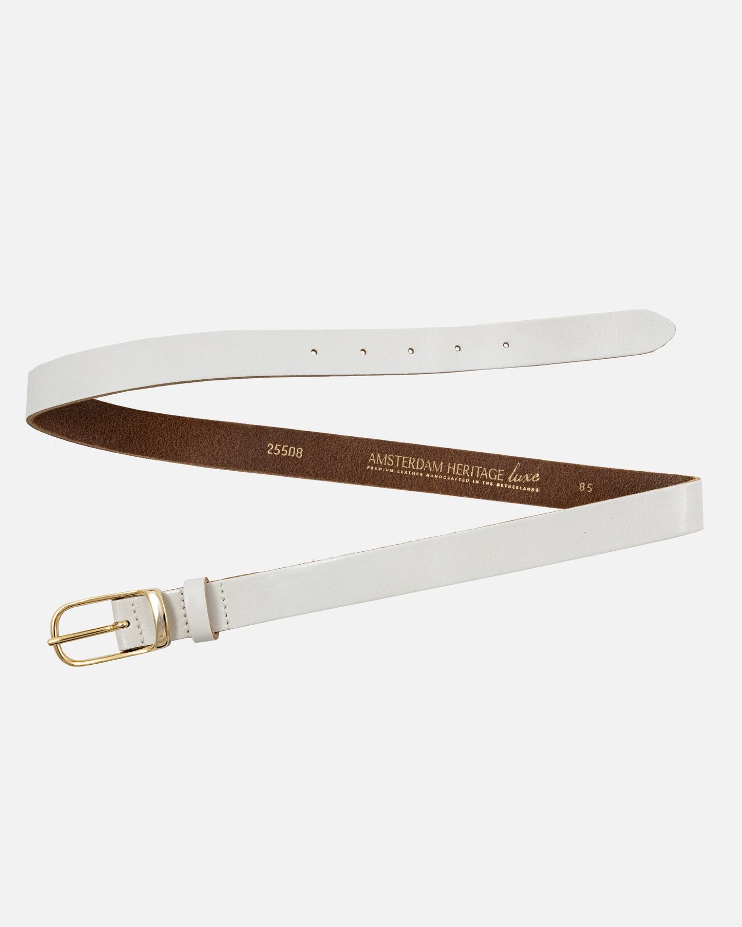 Lasse White Leather Belt