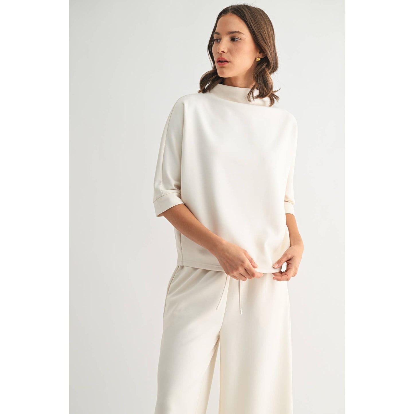 White Scuba Mock Neck