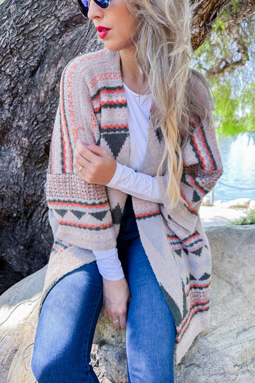 Olive Aztec Cardigan