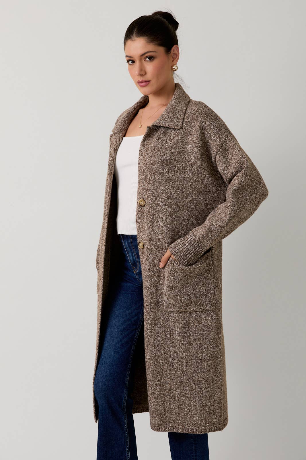 Brown Maxi Cardigan