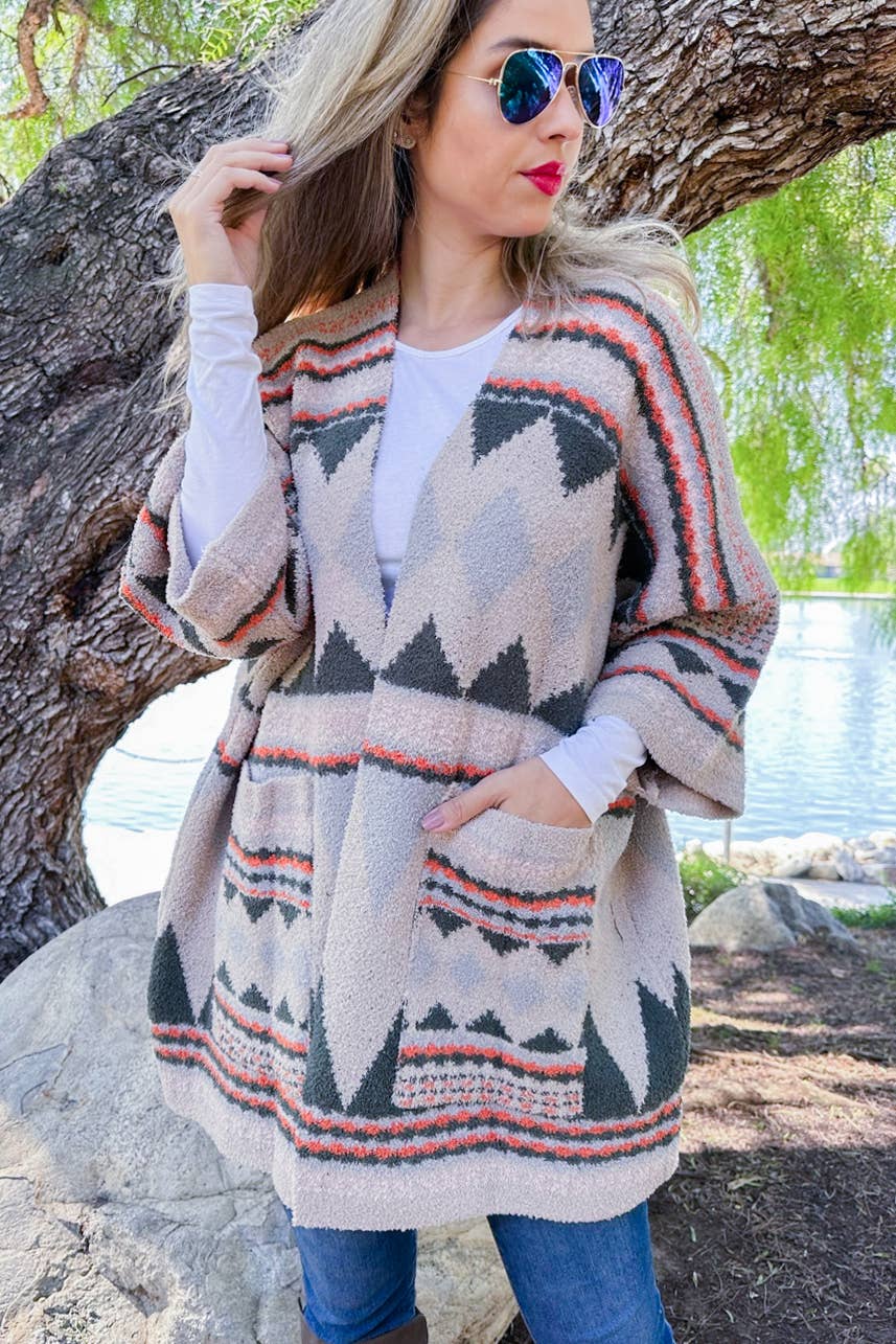 Olive Aztec Cardigan