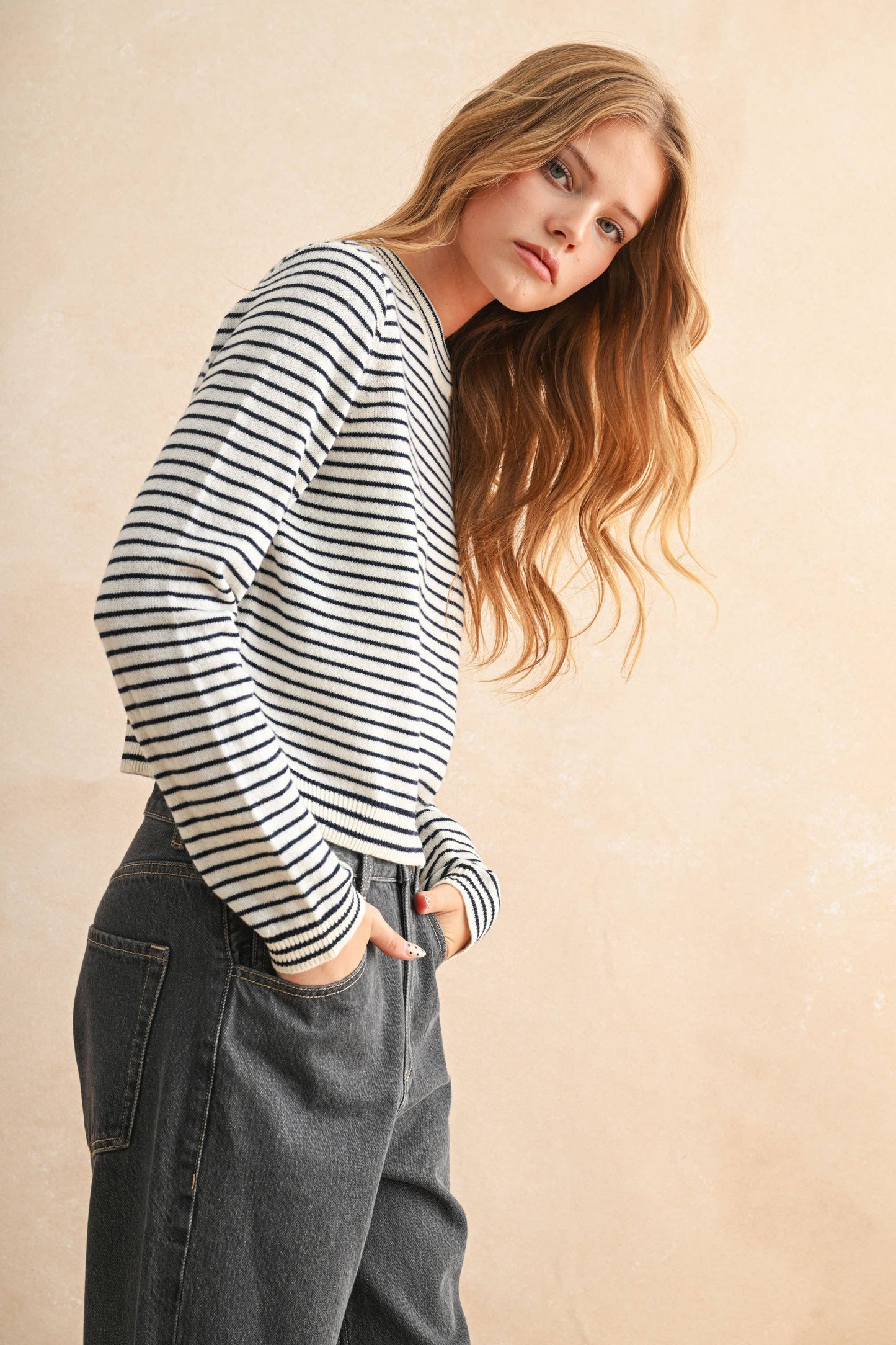 Navy Striped Sweater