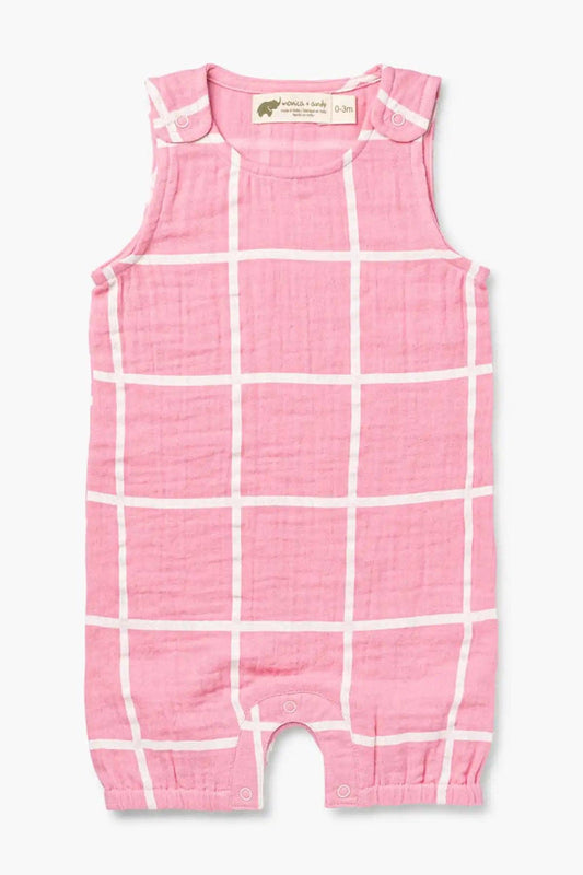 Gauze Bubble Romper - Pink