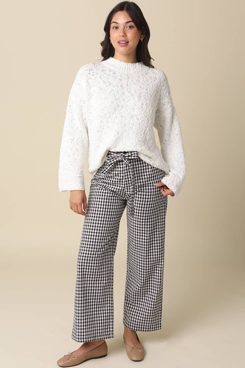 Gingham Tie-Waist Pants