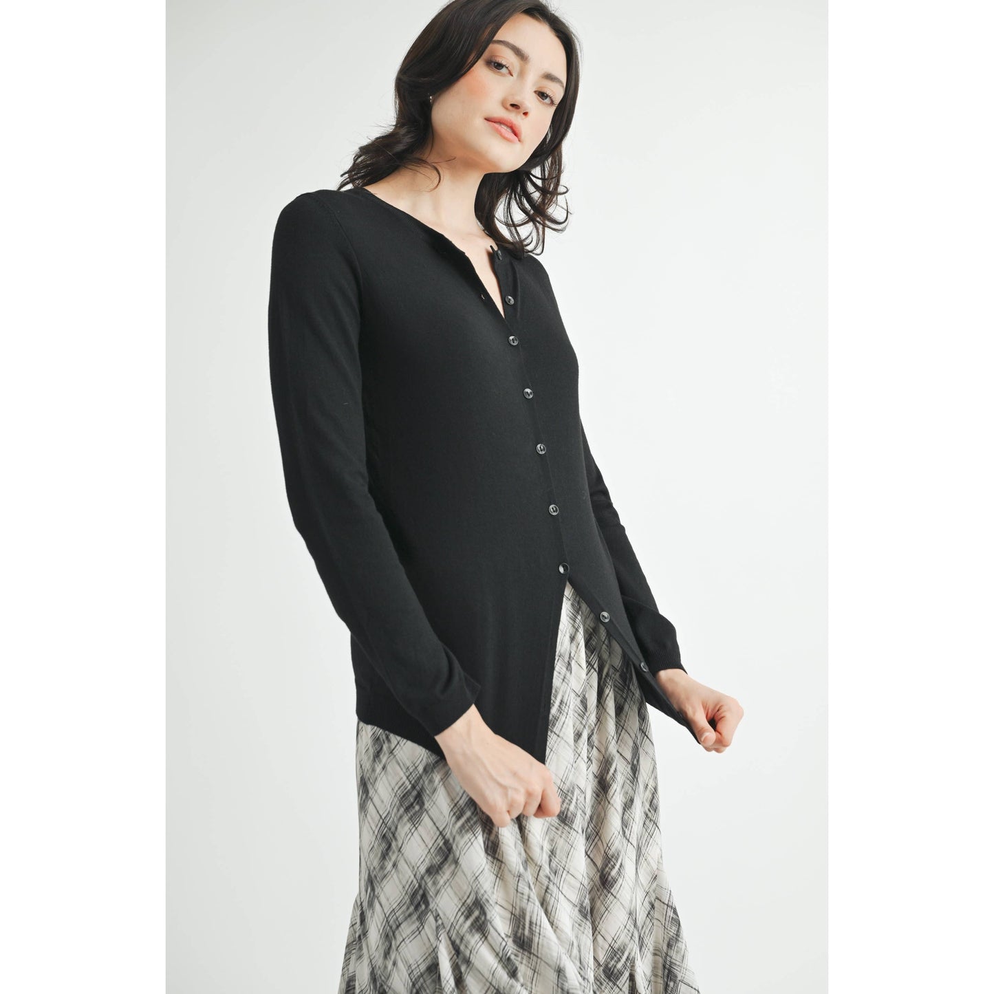 Black Buttondown Cardigan