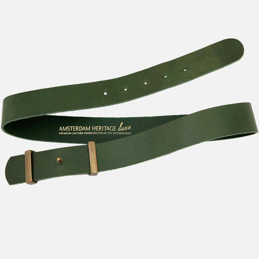 Green & Gold Leather Belt