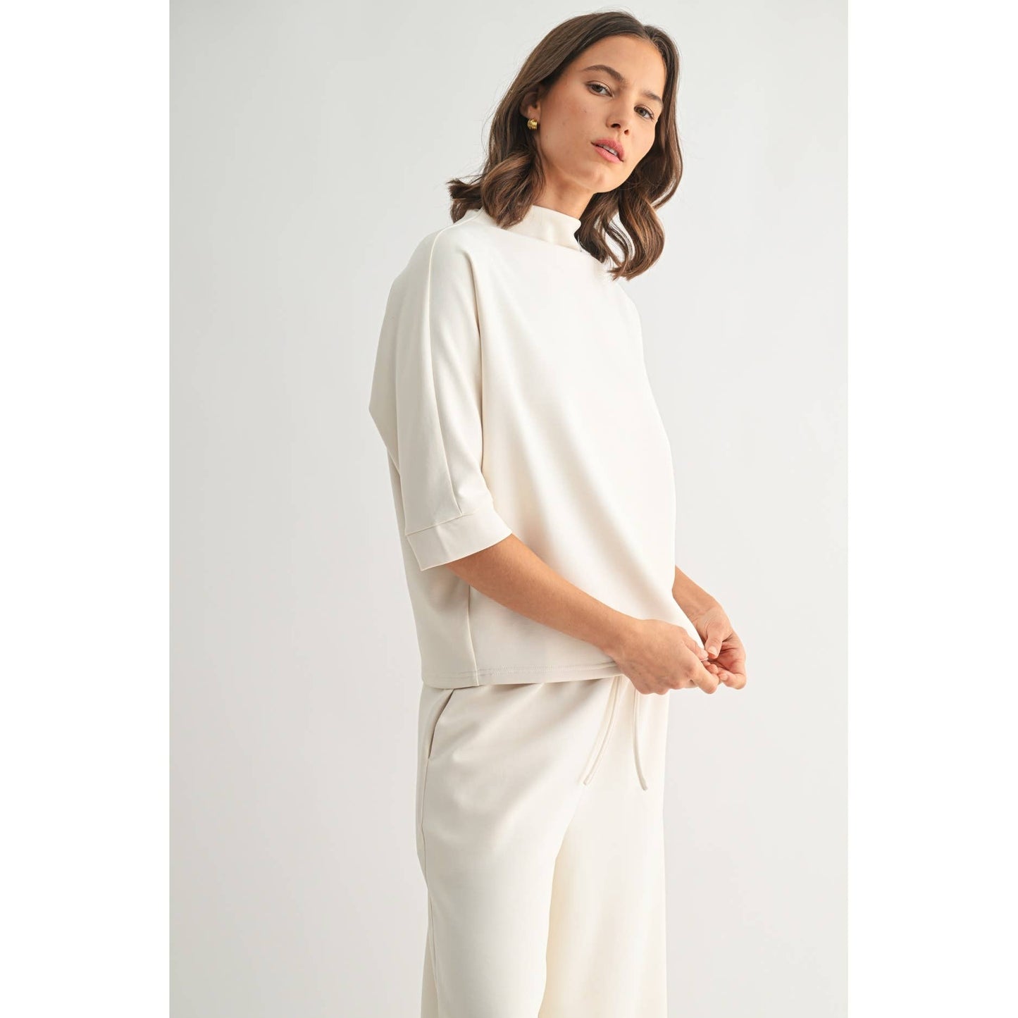 White Scuba Mock Neck