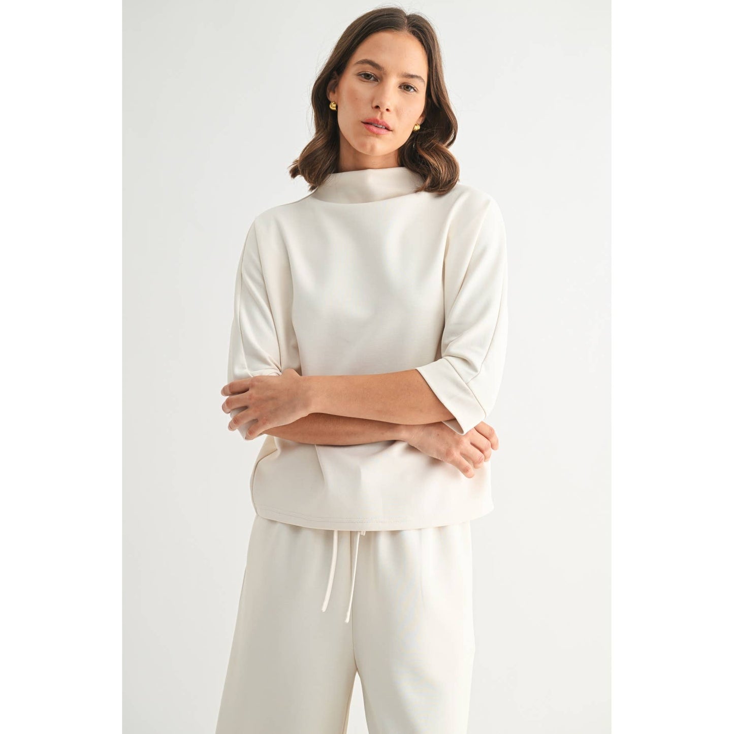 White Scuba Mock Neck