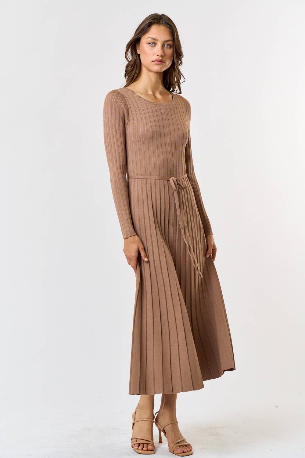 Pleated Fall Maxi Dress