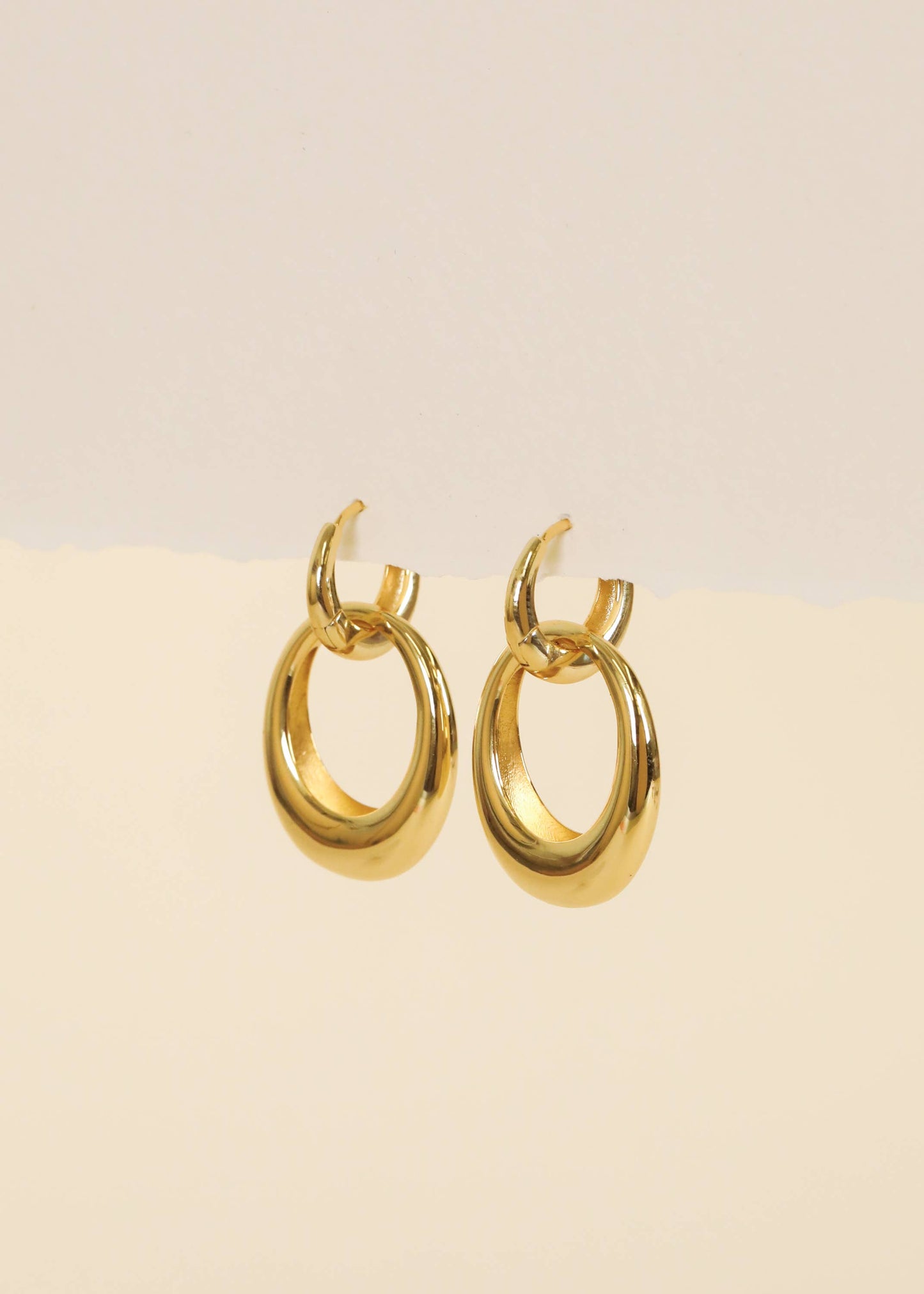 Coupled Gold Hoop Earrings