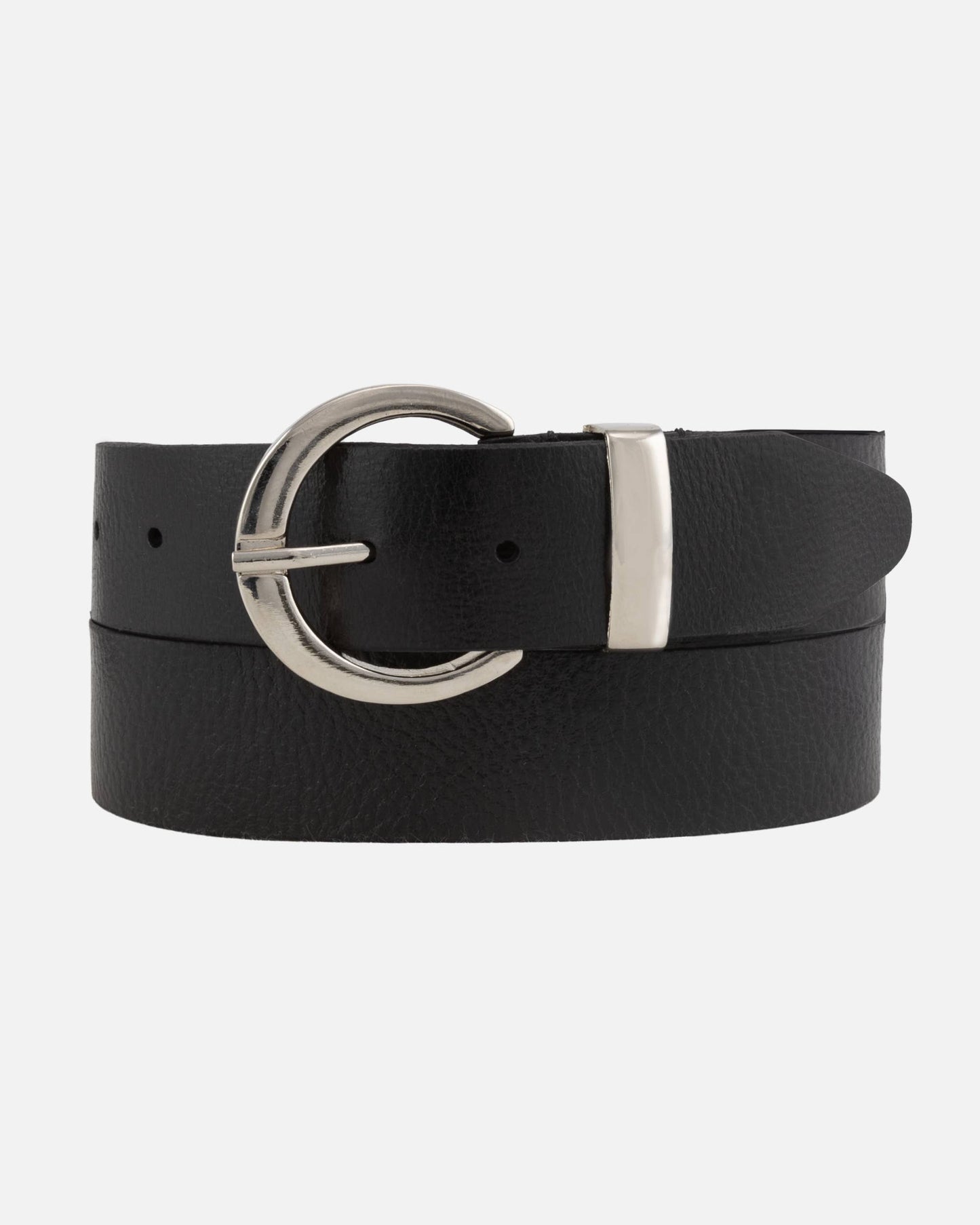 Crescent Buckle Leather Belt