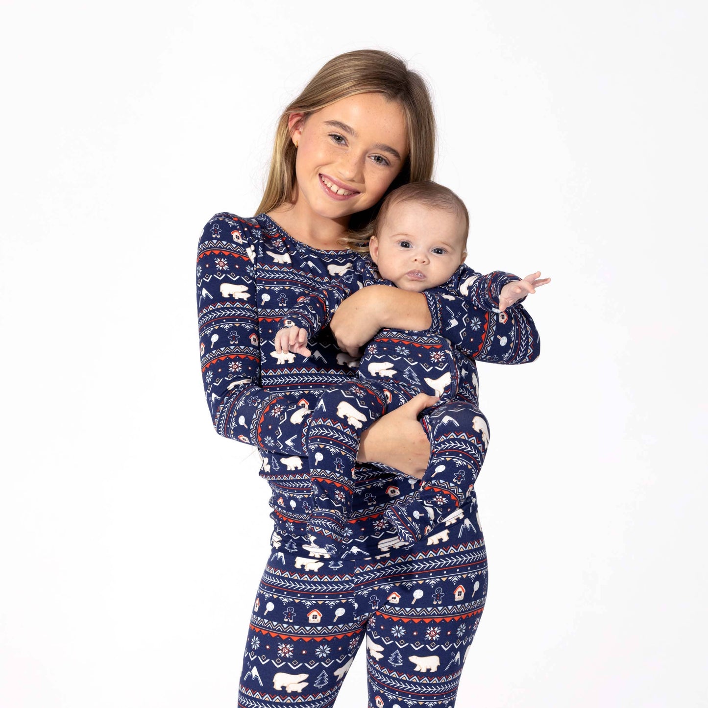 Kids Blue Polar Bear Pajamas