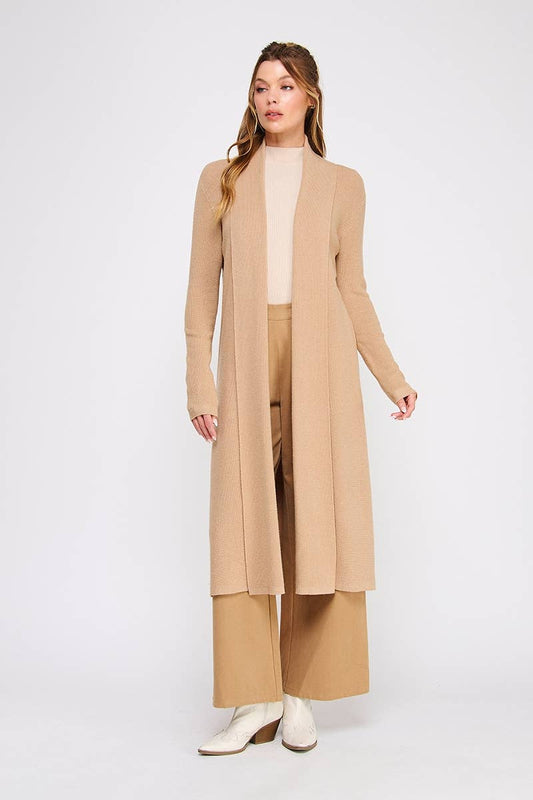 Camel Waffle Cardigan