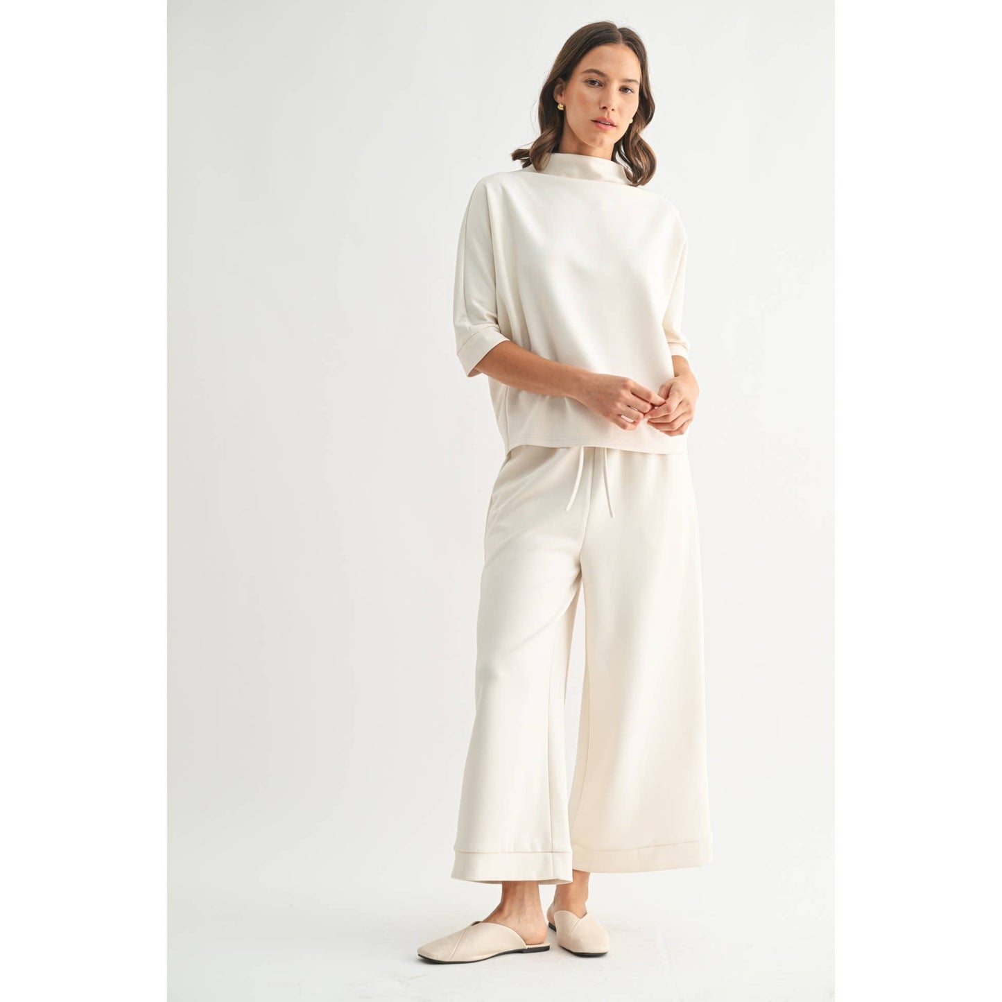 White Scuba Mock Neck