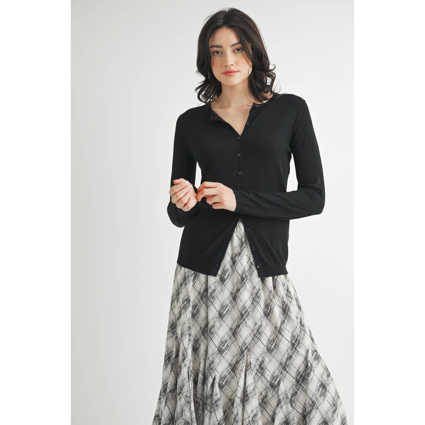 Black Buttondown Cardigan