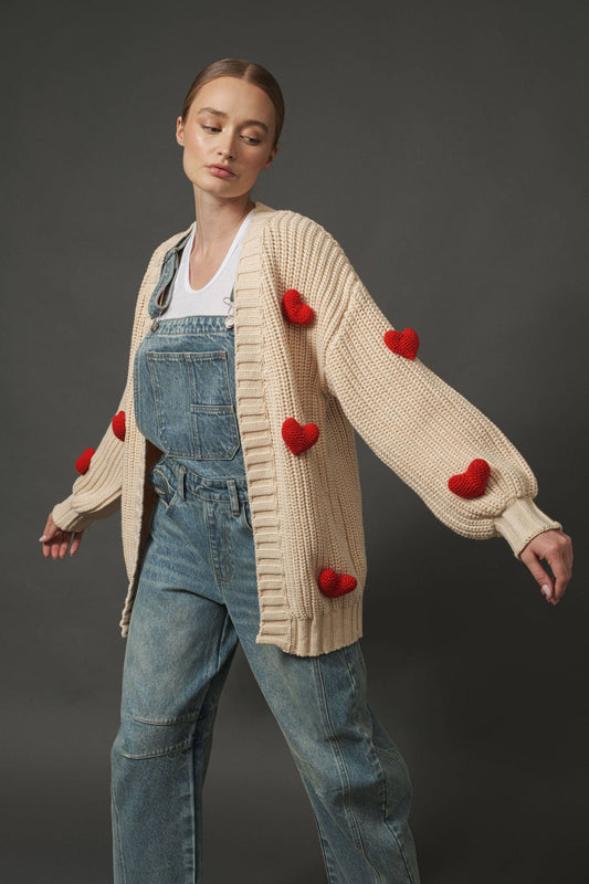 Chunky Heart Cardigan