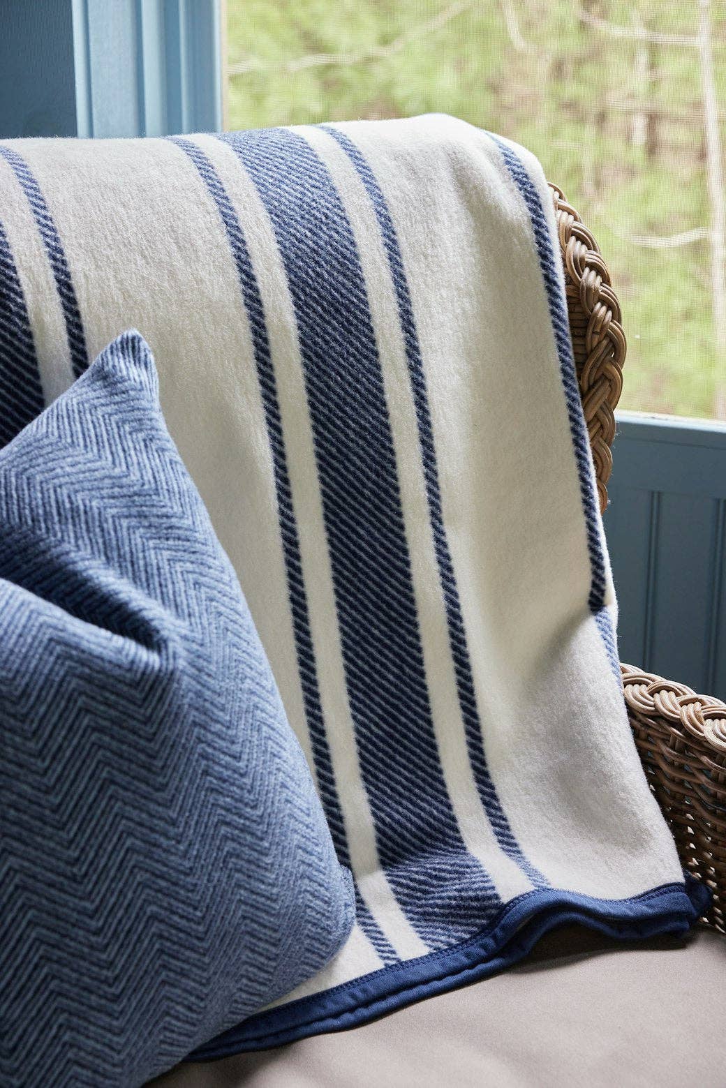 ChappyWrap Dockside Stripe Navy Blanket