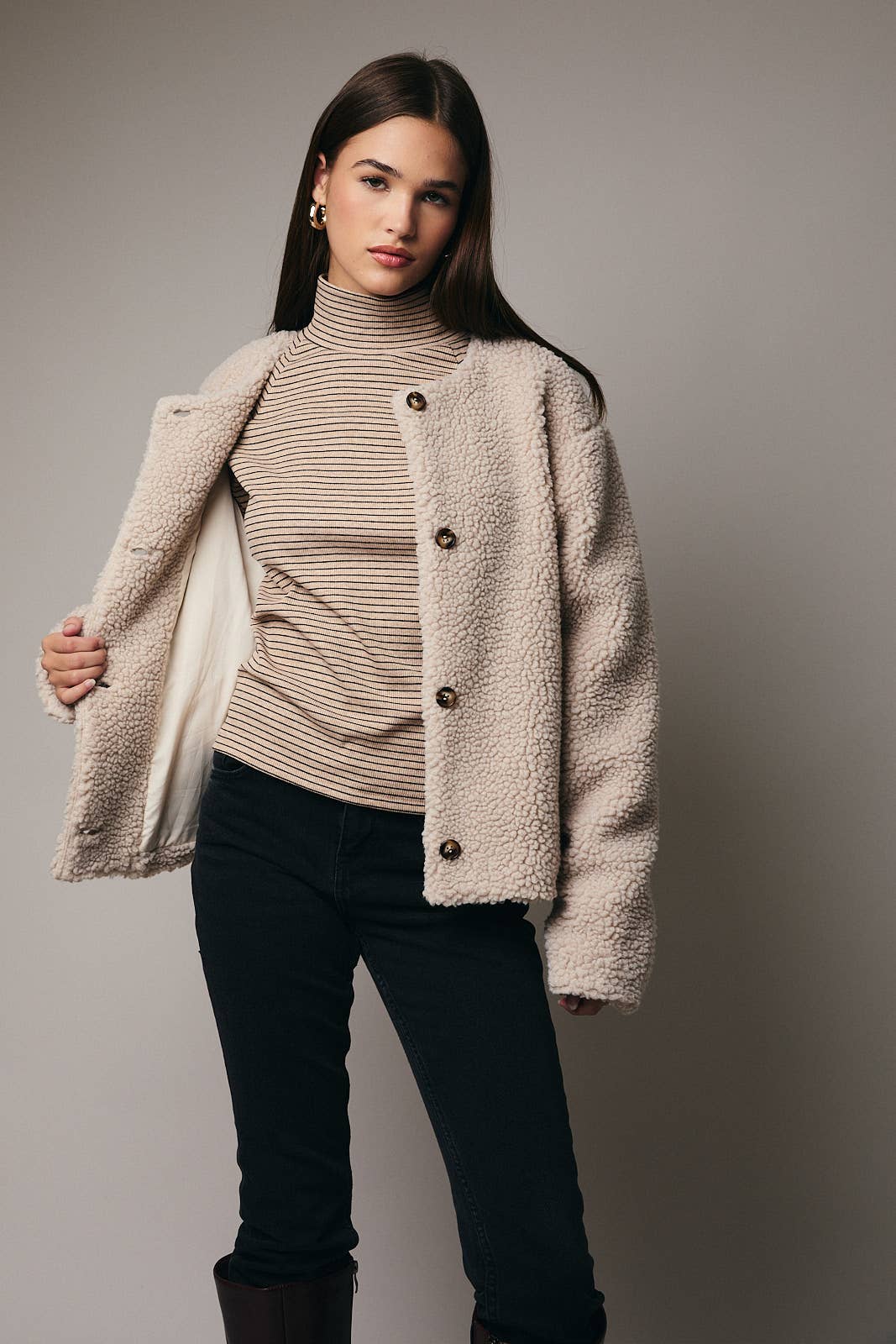 Oatmeal Sherpa Jacket