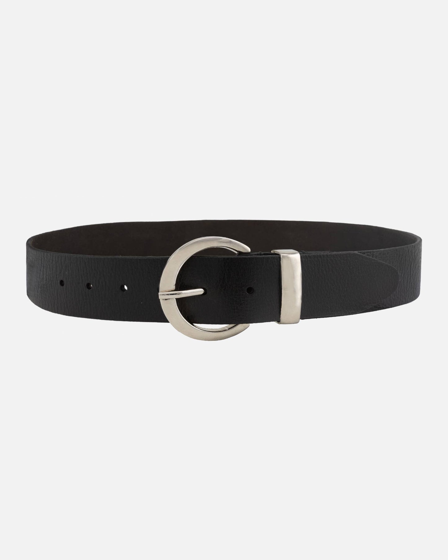 Crescent Buckle Leather Belt