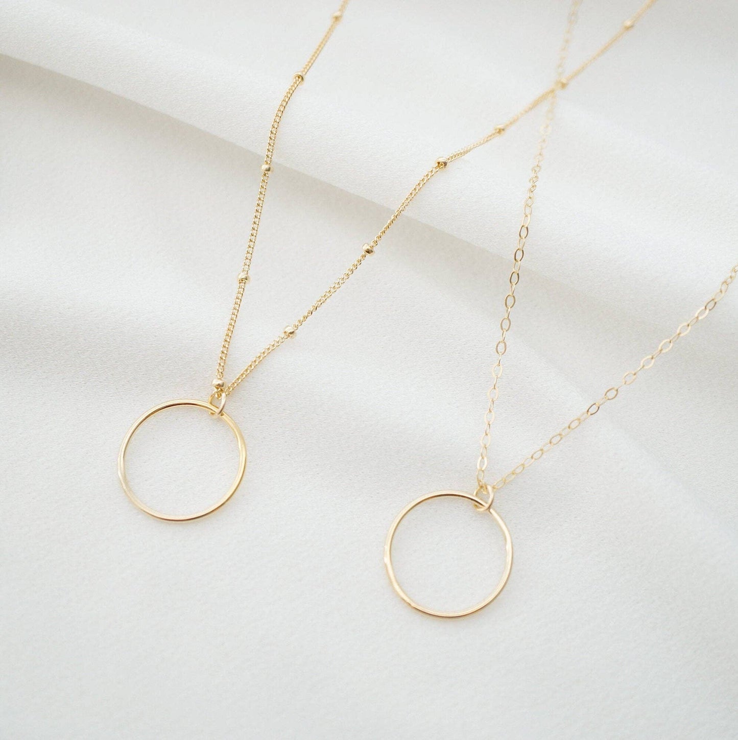 Gold Hoop Pendant Necklace