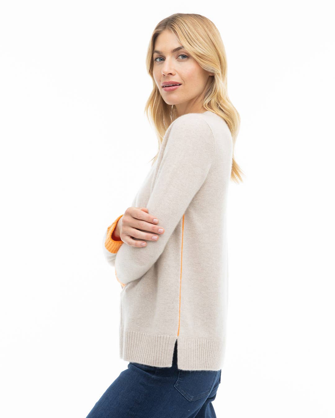 Sand & Orange Cashmere Sweater