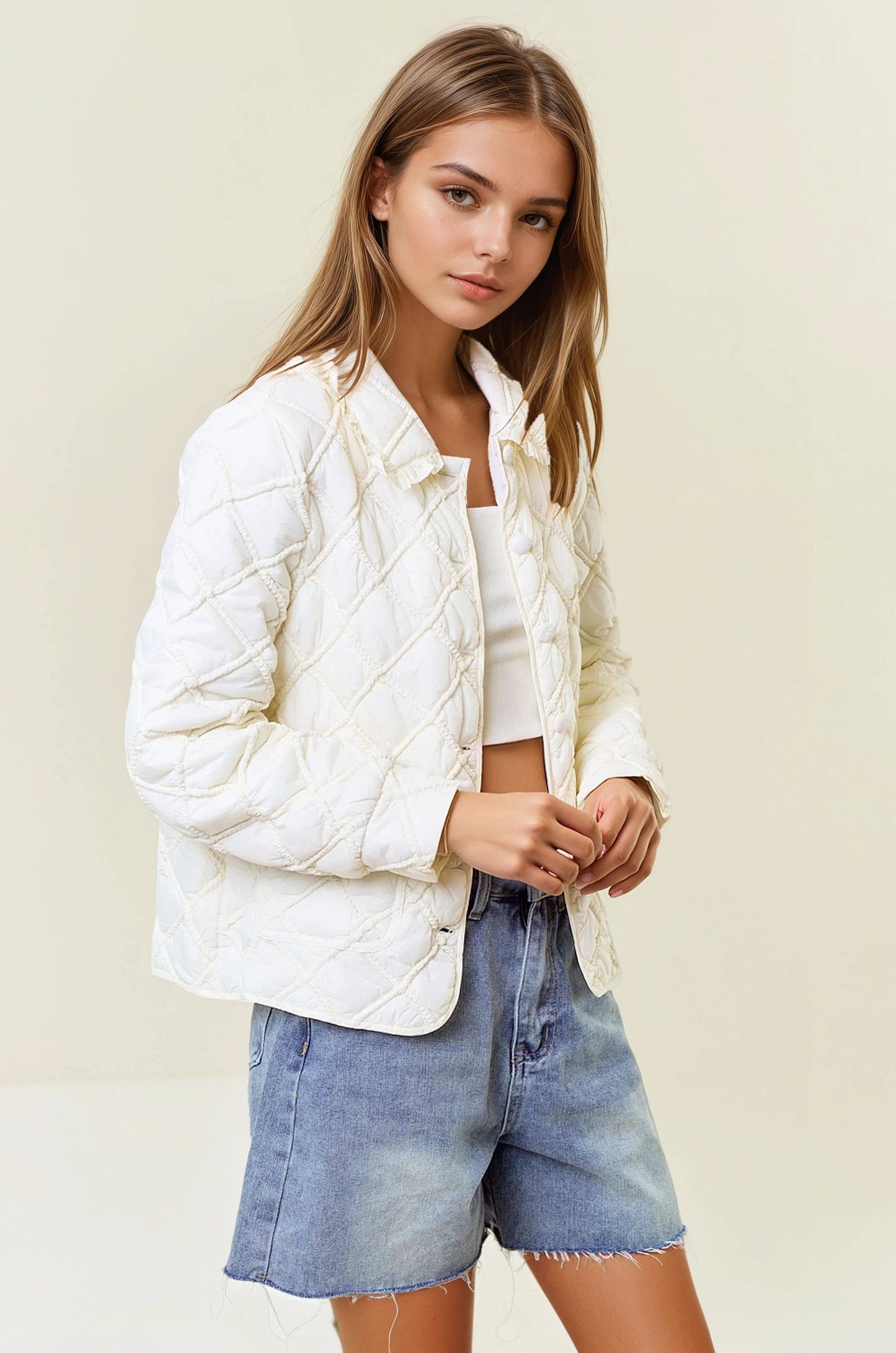 Ivory Quilted Jacket