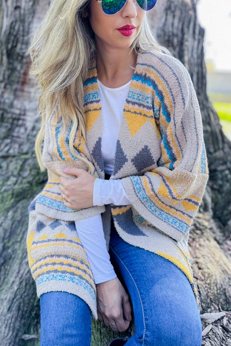 Yellow Aztec Cardigan