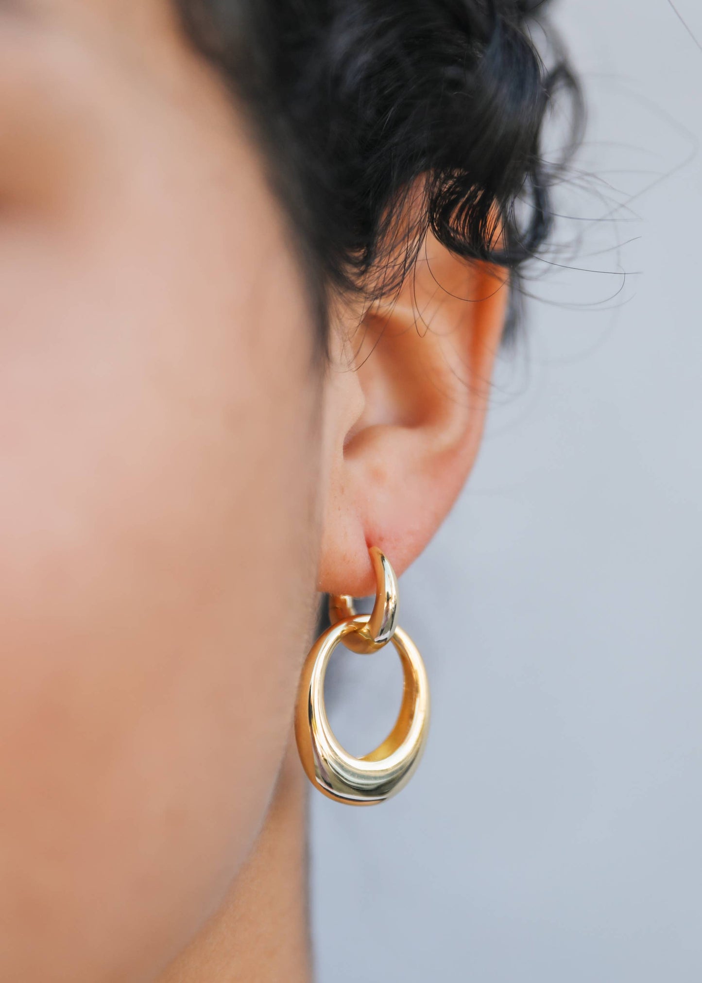 Coupled Gold Hoop Earrings