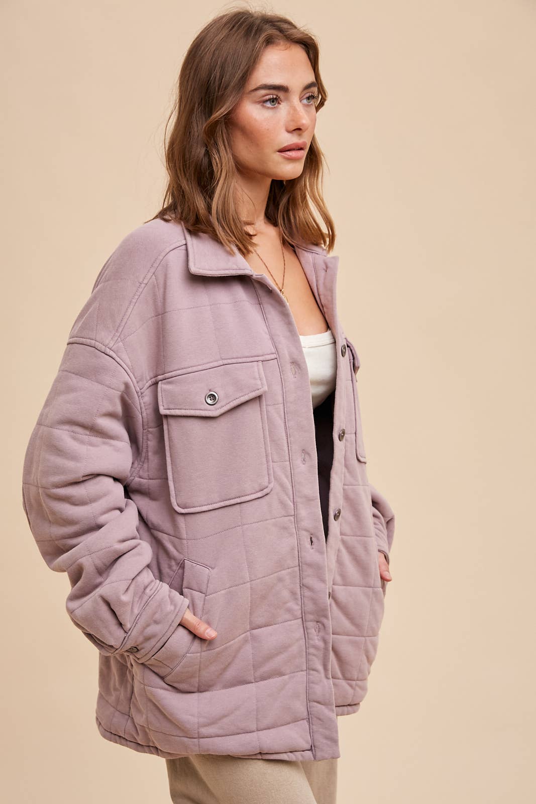 Rose Taupe Quilted Jacket