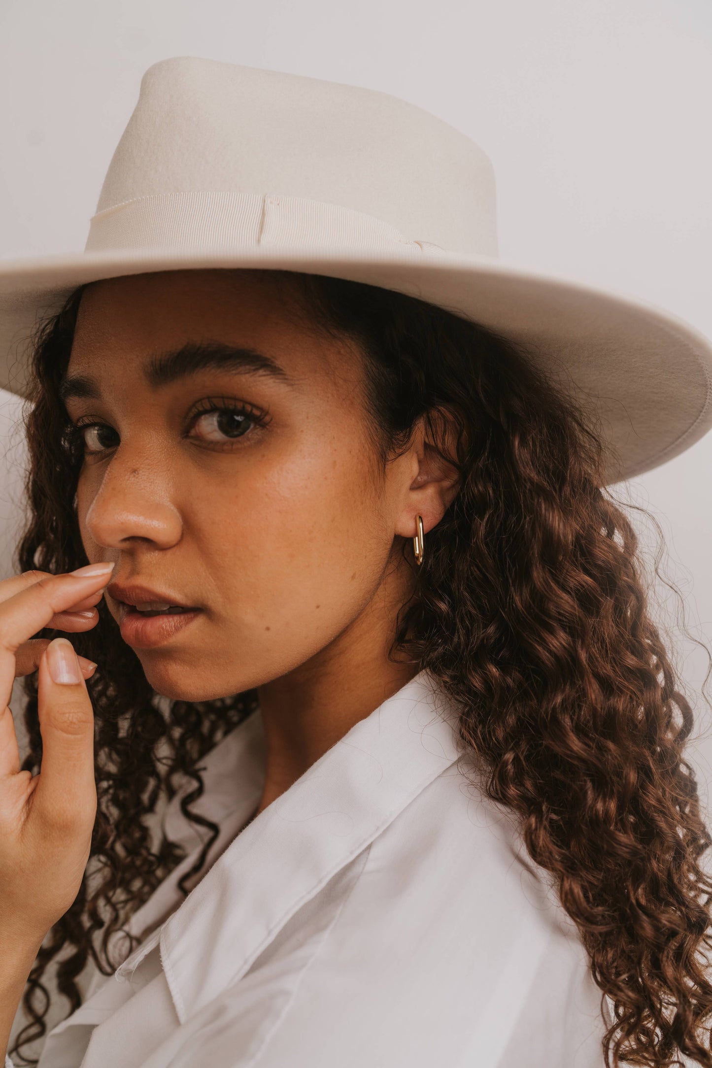 Gold Rectangle Hoop Earrings