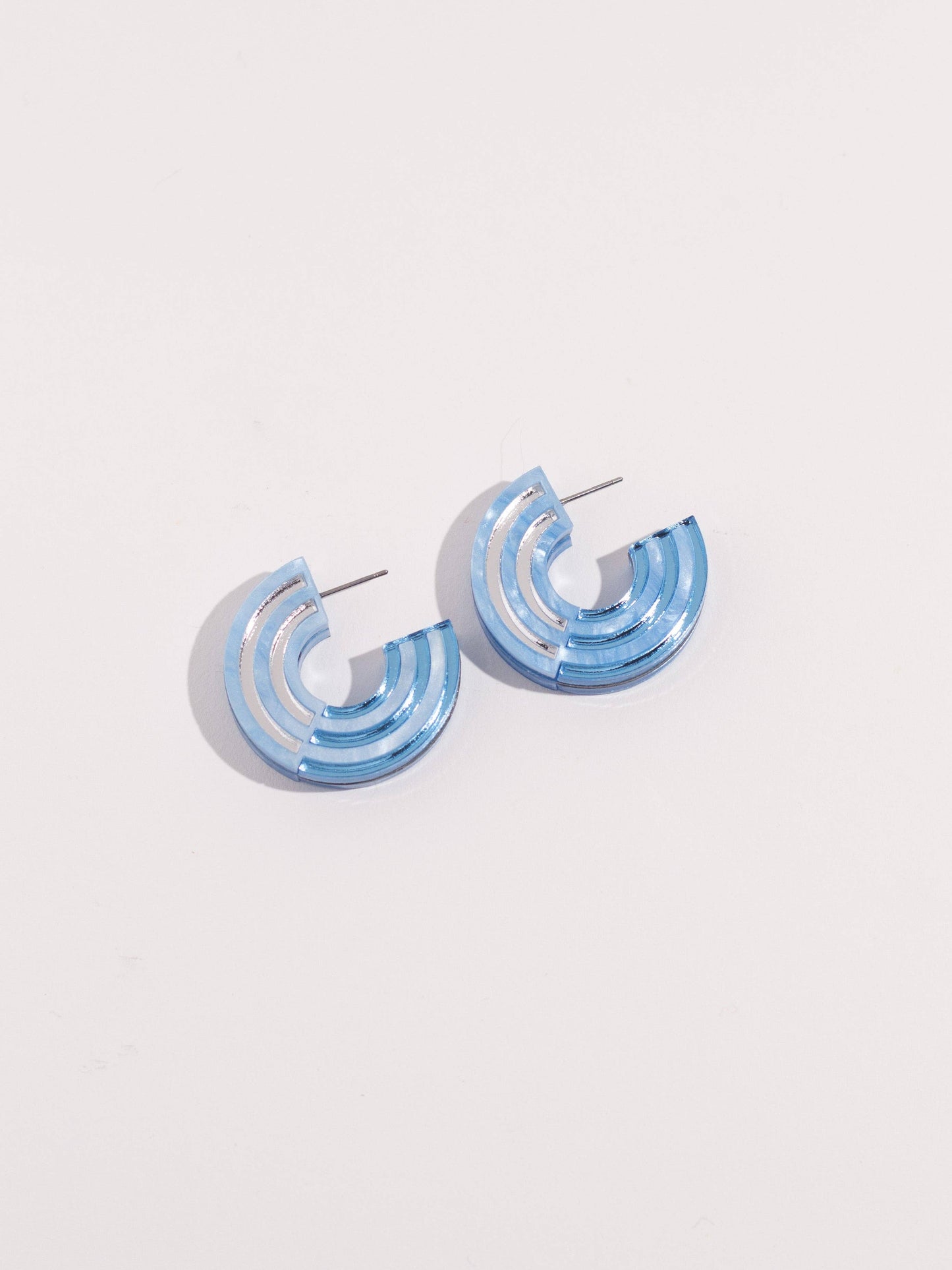 Blue Chunky Hoop Earrings