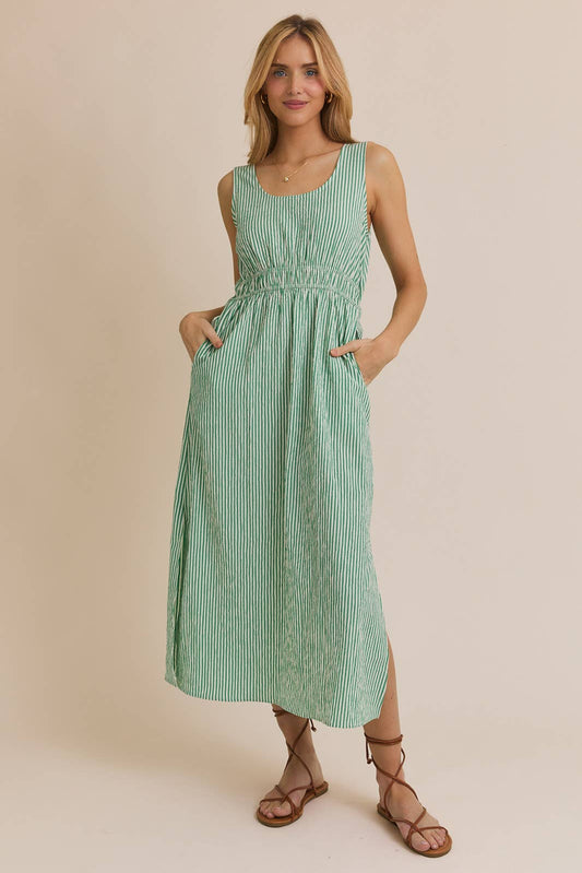 Green Striped Summer Dress