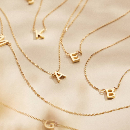 Letter Charm Gold Necklace
