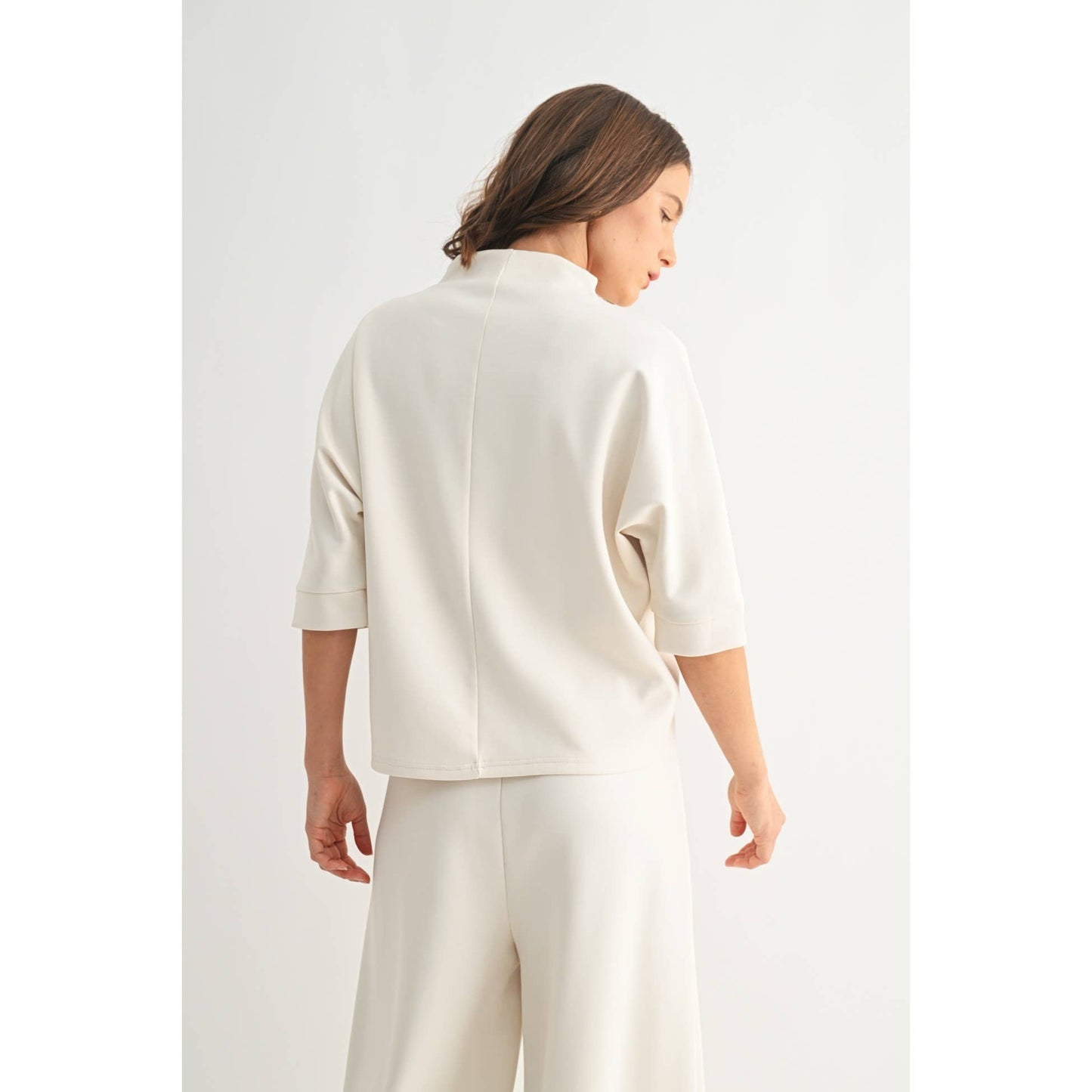 White Scuba Mock Neck