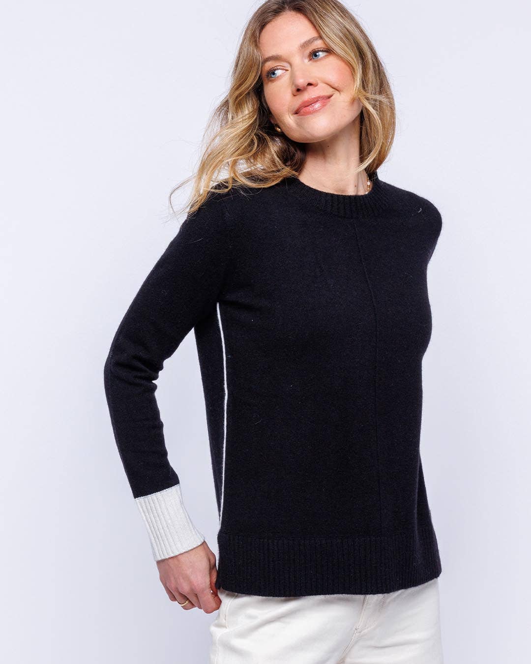 Black & White Cashmere Sweater
