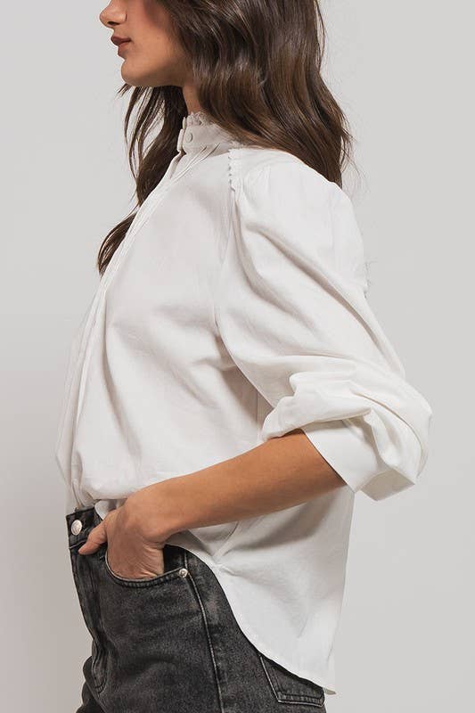 White Ruffle Blouse