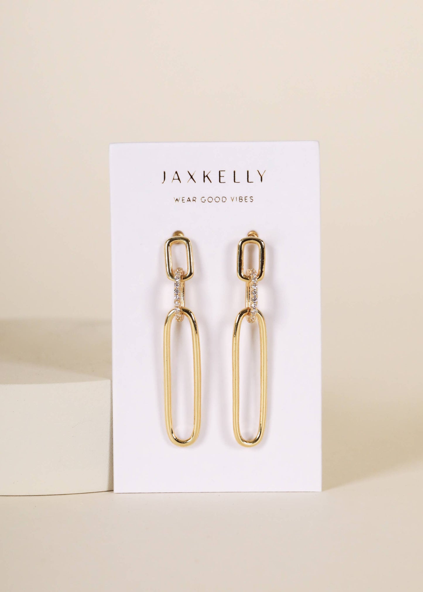 Link Drop Gold Earrings