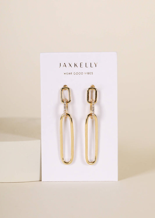 Link Drop Gold Earrings