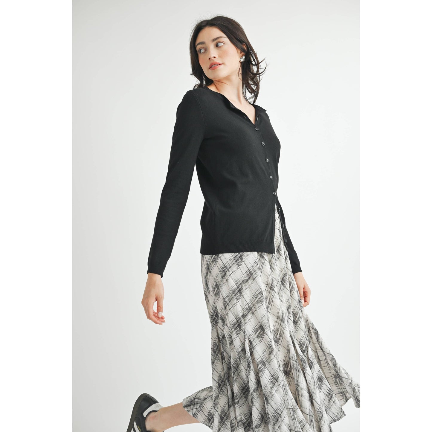 Black Buttondown Cardigan