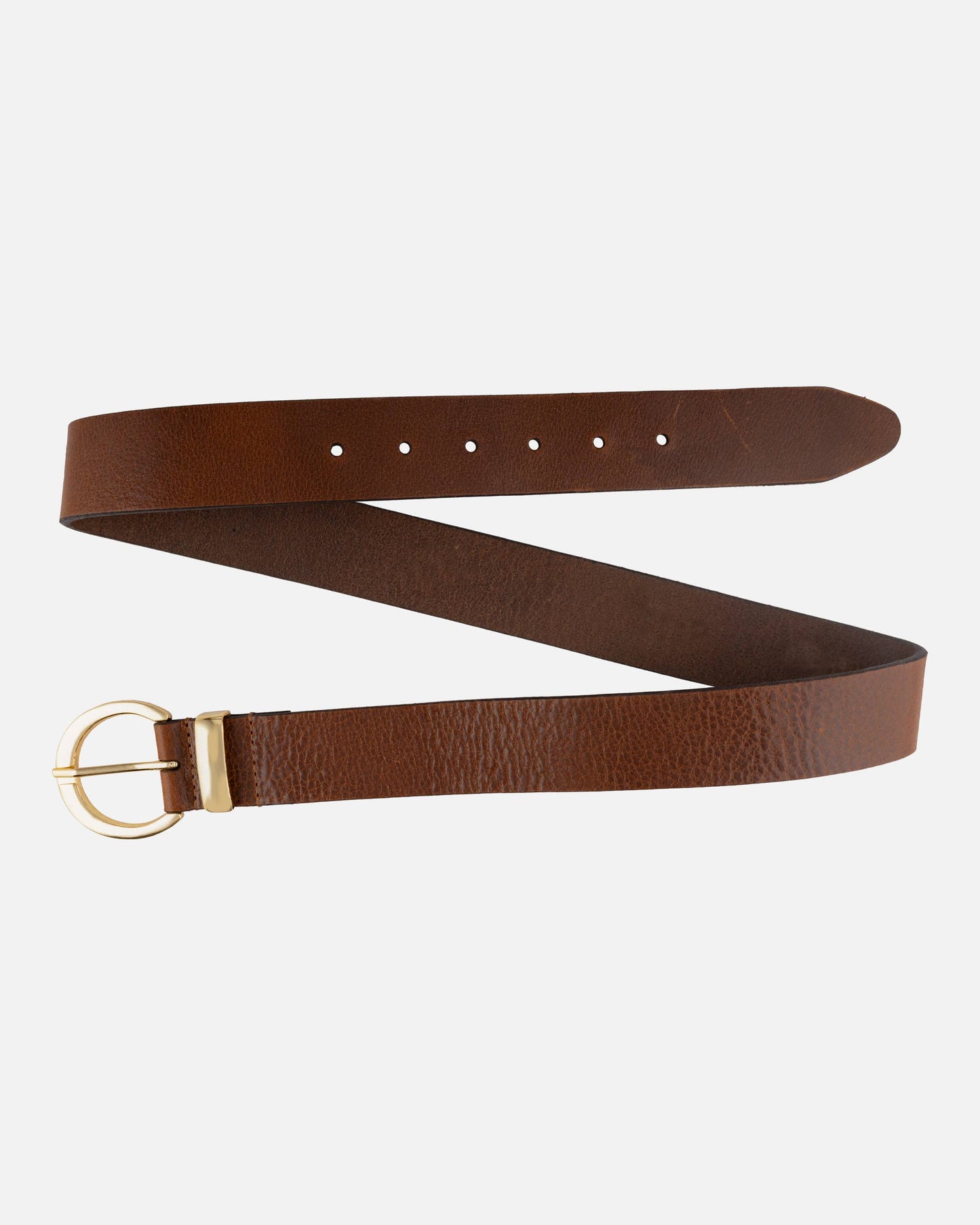Crescent Buckle Leather Belt