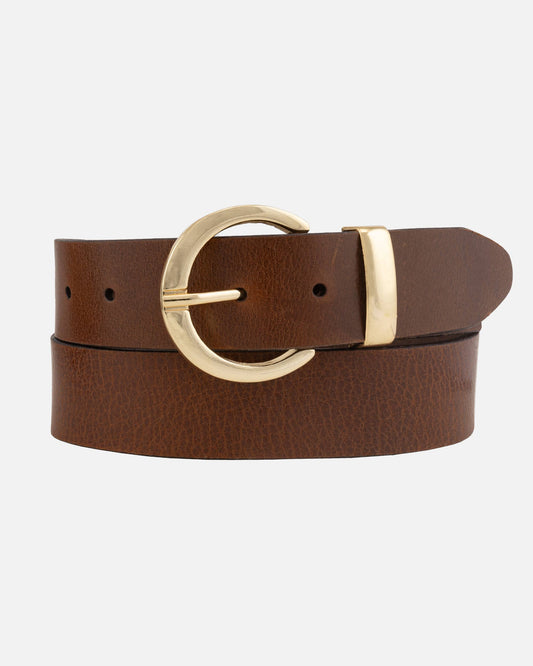 Crescent Buckle Leather Belt