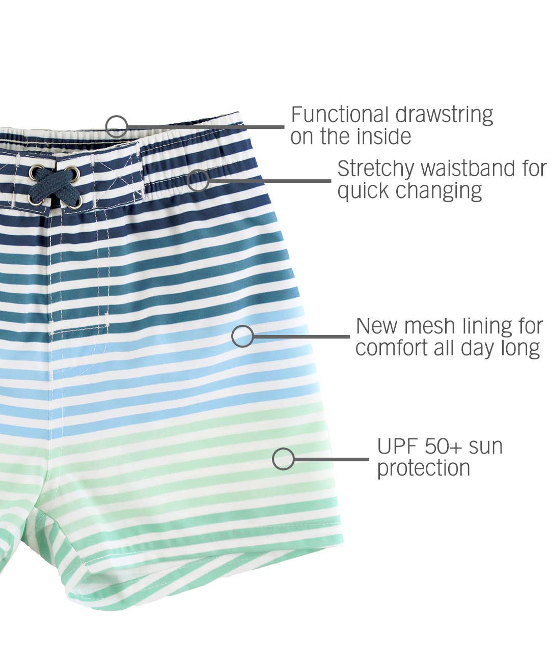Kids Coastal Stripe Swim Trunks