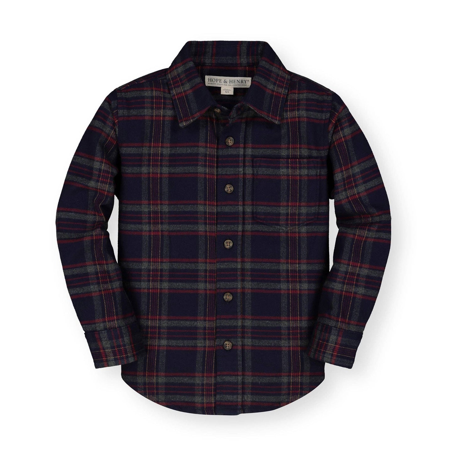 Kids Navy Plaid Flannel