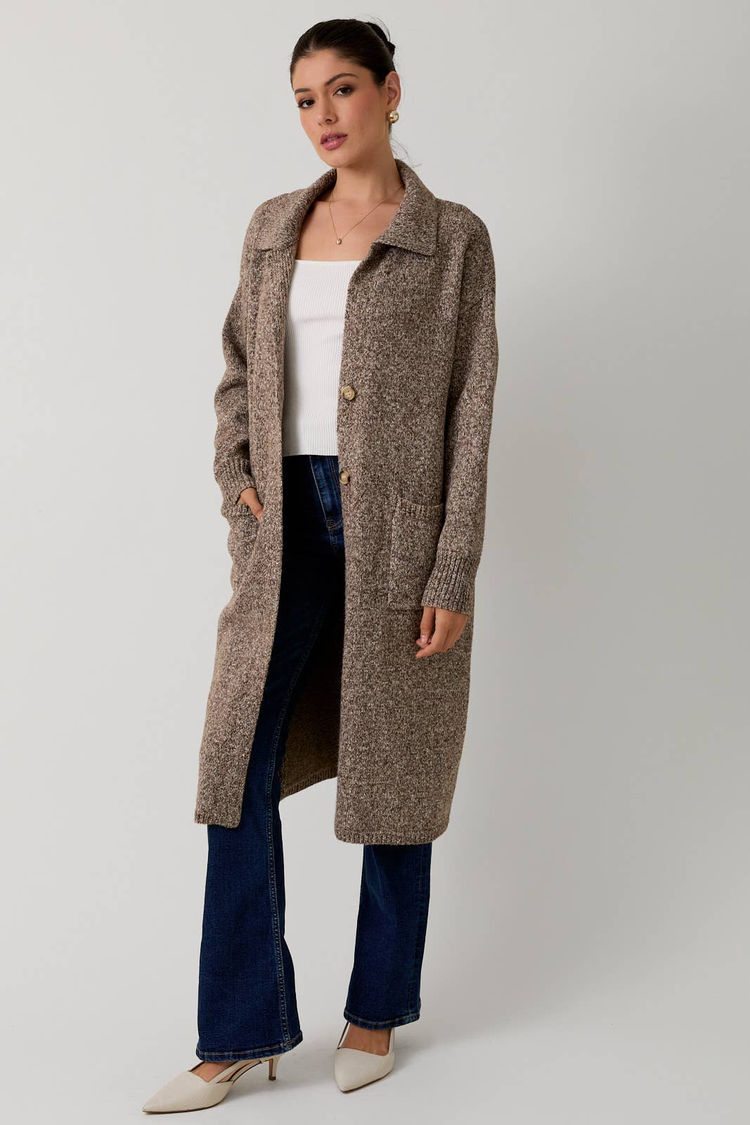 Brown Maxi Cardigan