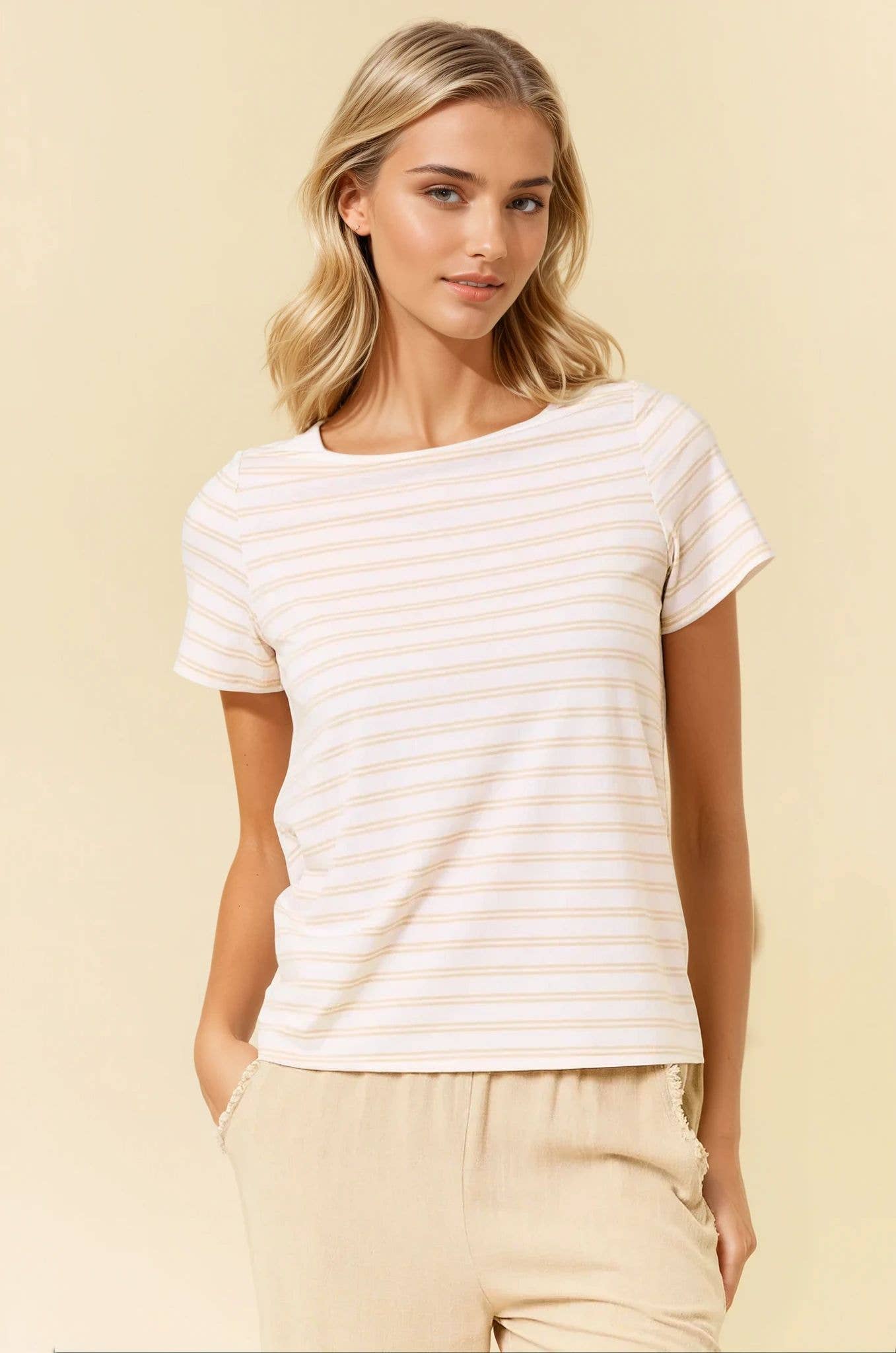 Striped Boat Neck Tee