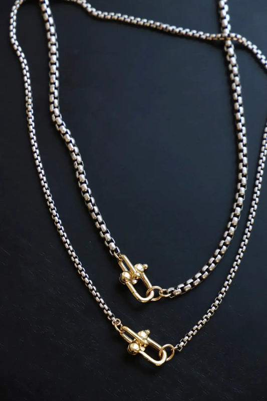 Silver/Gold Box Chain Necklace