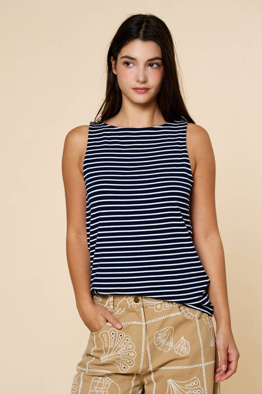 Navy Striped Tank