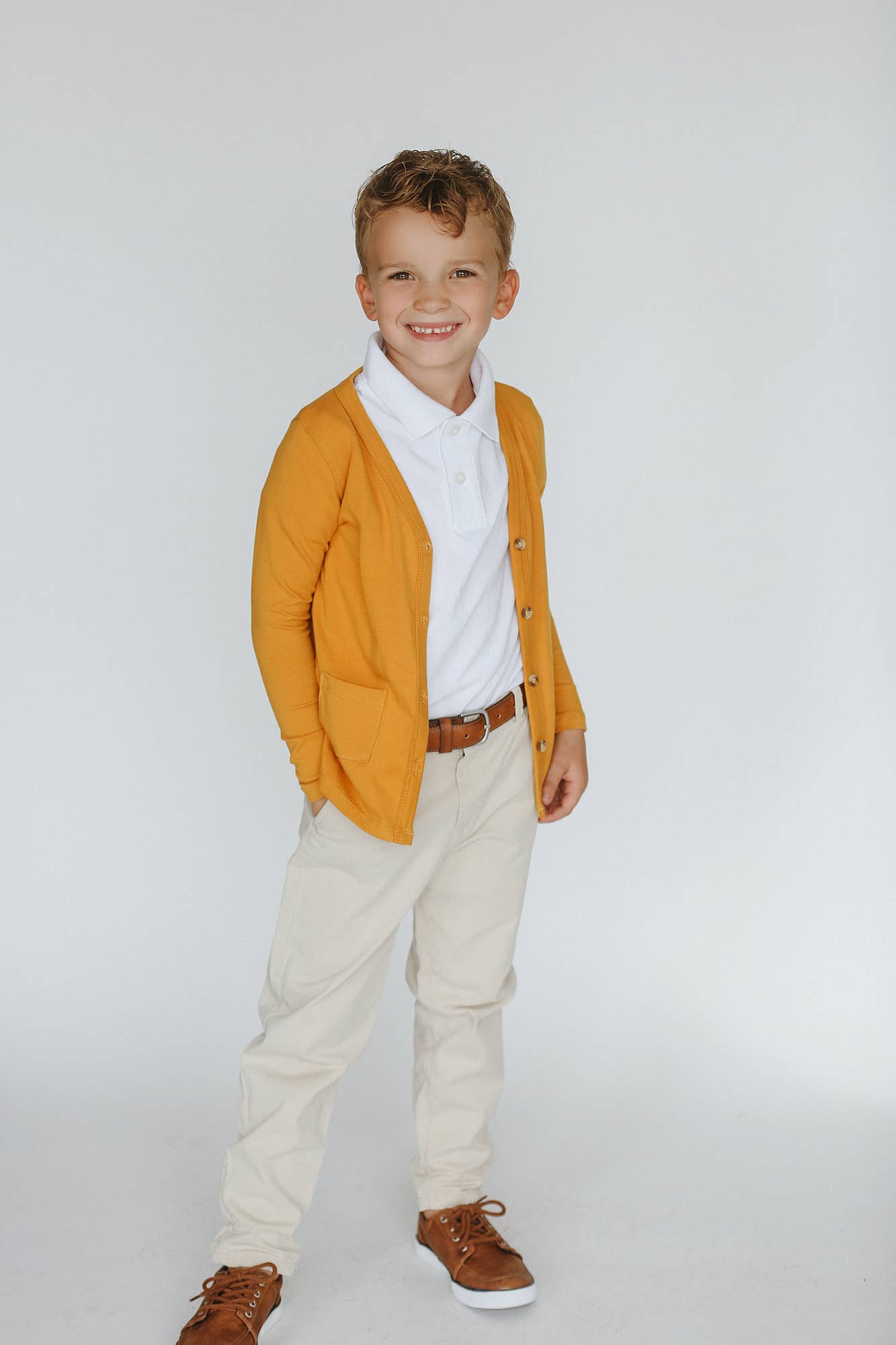 Kids Mustard Cardigan