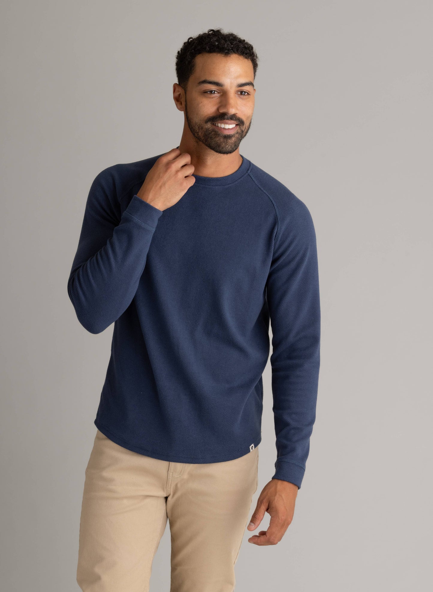 Mens Indigo Raglan Crew