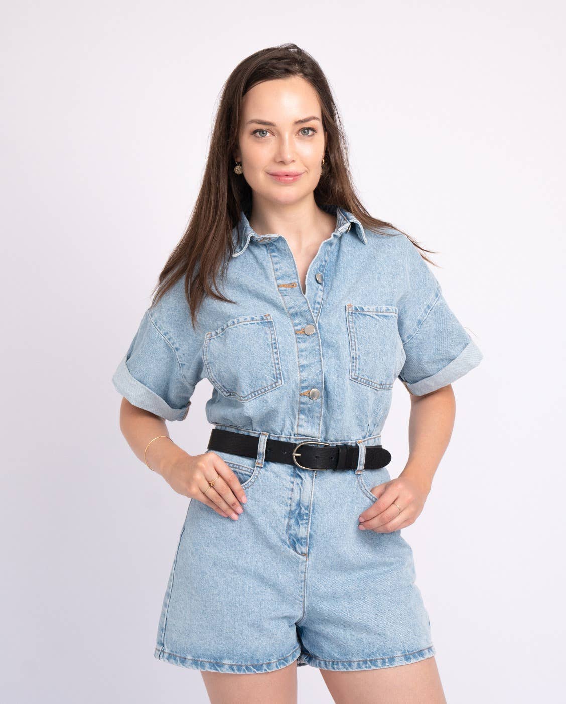 Drika Black Leather Belt